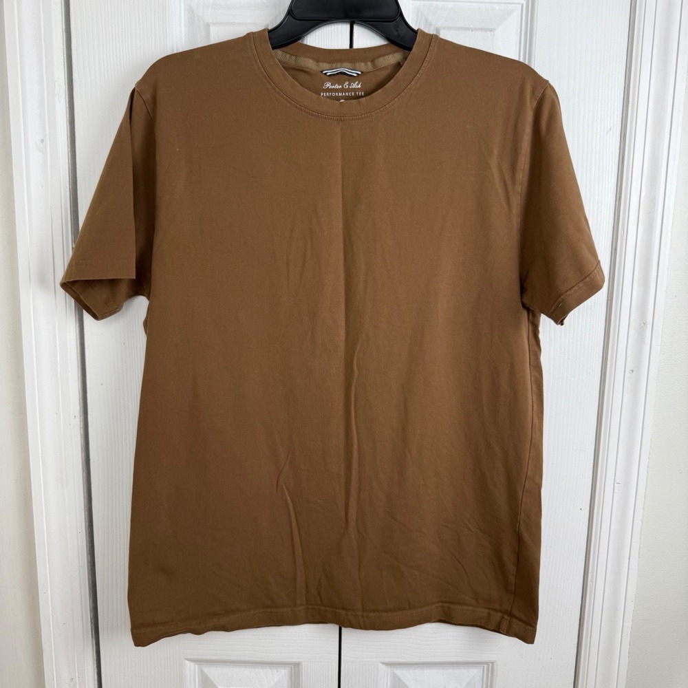 Porter & Ash Performance T-Shirt Mens‎ Medium Brown Athletic Casual Golf